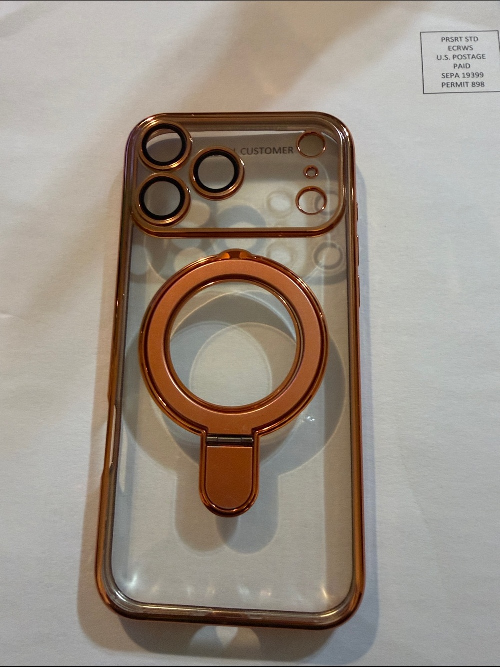 Clear Protective Phone Case with orange iPhone 17pro max